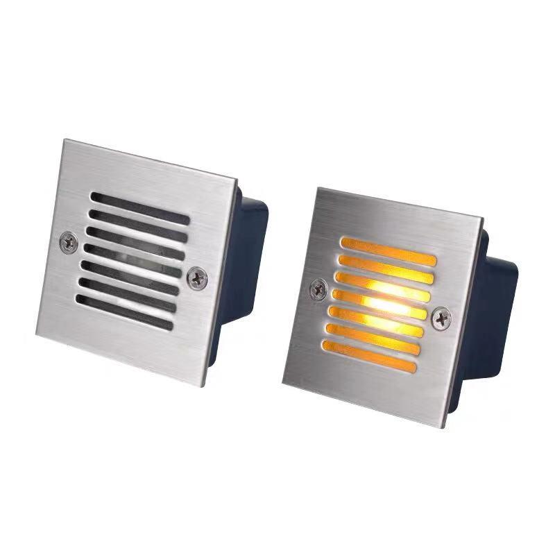 Wall Lamp LED Stairs Recessed Light Indoor 3W RGB 220V DC12V Step Outdoor Square Path Lights Waterproof IP66 Footlight