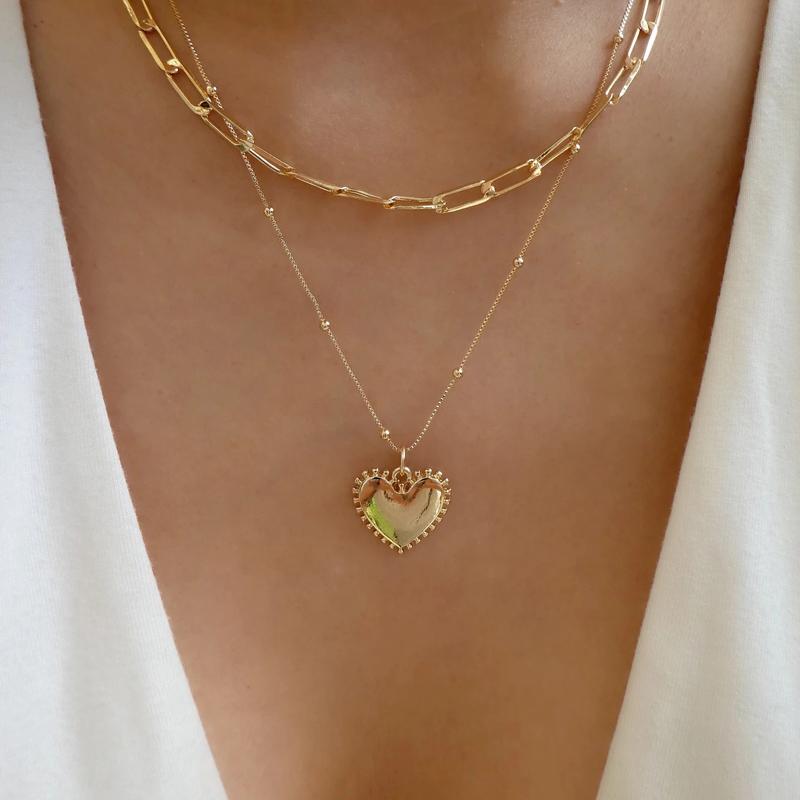 Pendant Necklaces Multi-layer Women's Necklace Collar Love Ladies Jewelry Bohemian Metal Clavicle Chain Thick Party Collier
Pendant Necklaces Multi-layer Women's Necklace Collar Love Ladies Jewelry Bohemian Metal Clavicle Chain Thick Party Collier