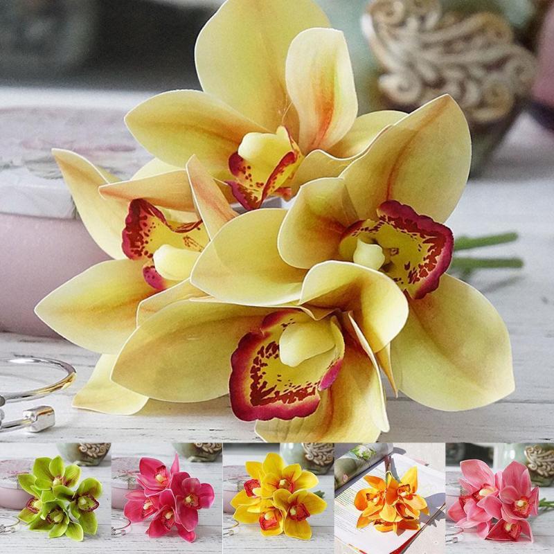 Decorative Flowers & Wreaths 4 Pc/lot Luxury White Orchid Wedding Bouquet Home Decor Fall Decorations Flores Artificiales Flower Arrangement
Decorative Flowers & Wreaths 4 Pc/lot Luxury White Orchid Wedding Bouquet Home Decor Fall Decorations Flores Artificiales Flower Arrangement