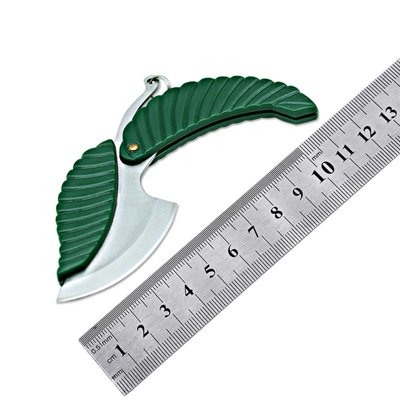 Creative green leaf knife golden Knives portable key accessories folding EDC tool peeler HW147