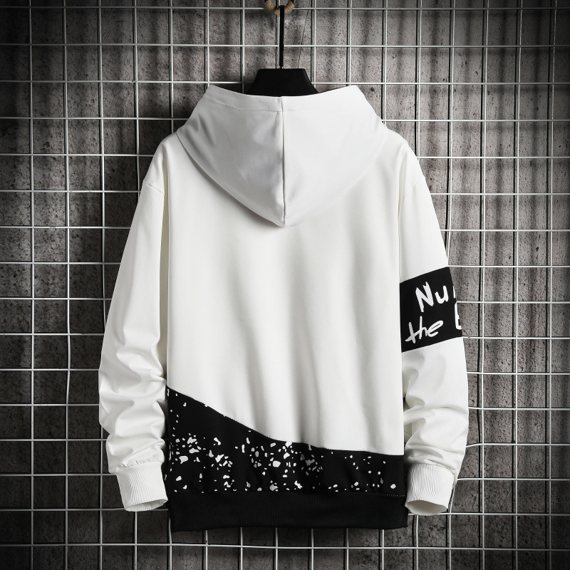 Letter Print Harajuku Hoodie Men New Patchwork Hoodies Mens High Steet Hooded Sweatshirt Streetwear Fashion Hip Hop Tops 201020