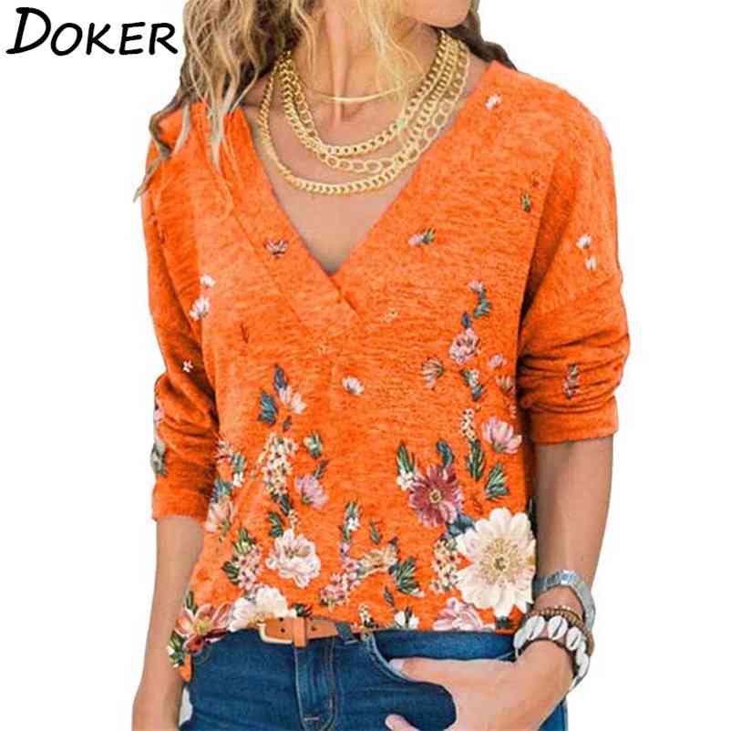 Floral Print Oversized T Shirts Clothes Spring Casual Fashion V Neck Long Sleeve Loose Tops Vintage Tee Shirt Femme 210604, Red
Floral Print Oversized T Shirts Clothes Spring Casual Fashion V Neck Long Sleeve Loose Tops Vintage Tee Shirt Femme 210604, Red