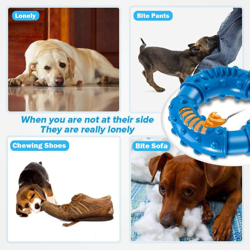 Aggressive Chewers Natural Rubber Long Lasting Indestructible Dog Toys Durable Puppy Chew Toy for Small Medium Large Dogs Blue