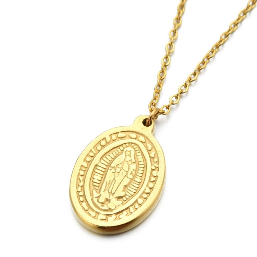 Gold Disc Christian Jesus Madonna Necklace Pendant Stainless Steel Necklaces Women Men Fashion Jewelry Chains will and sandy
Gold Disc Christian Jesus Madonna Necklace Pendant Stainless Steel Necklaces Women Men Fashion Jewelry Chains will and sandy