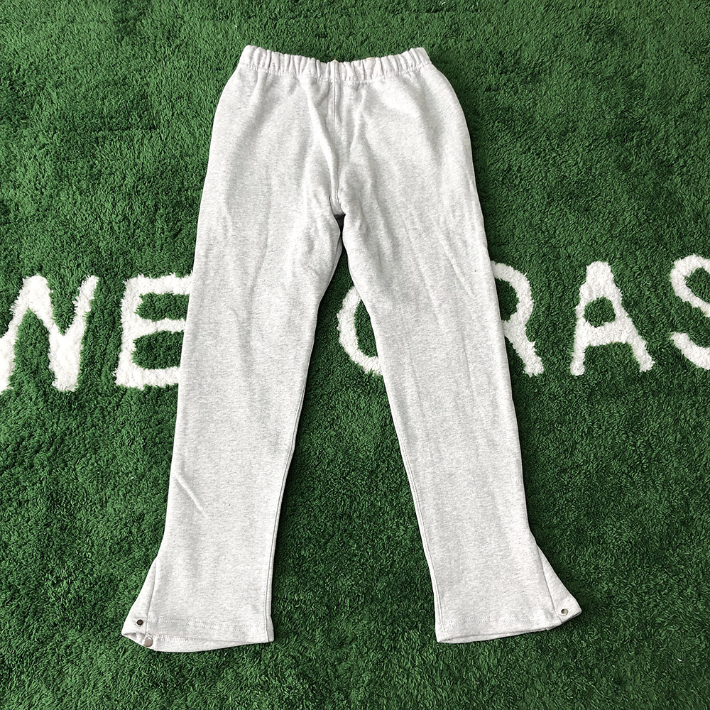 Cotton Blend Grey Straight Hip Hop Jogger Pants Men Women Casual Drawstring Trousers