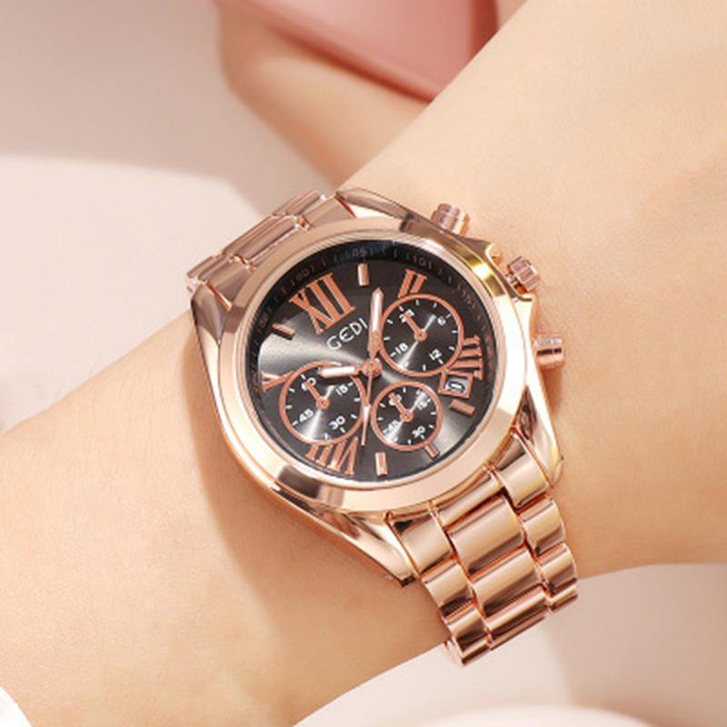 Wristwatches GEDI Fashion Unique Elegant Design Watch Top Rhinestone Women Quartz Steel Waterproof Wristwatch Bayan Kol Saati, Gold
Wristwatches GEDI Fashion Unique Elegant Design Watch Top Rhinestone Women Quartz Steel Waterproof Wristwatch Bayan Kol Saati, Gold