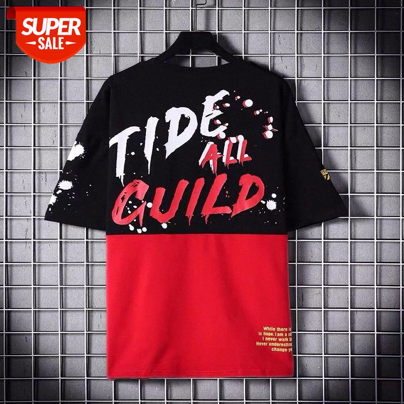 2020 New Short-sleeved Men's T-shirt Summer Printing Color Matching Loose Round Neck T-shirt Harajuku Style Hip-hop Clothes #bh8o, White;black
2020 New Short-sleeved Men's T-shirt Summer Printing Color Matching Loose Round Neck T-shirt Harajuku Style Hip-hop Clothes #bh8o, White;black