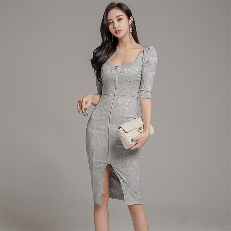 Office bodycon Koran ladies Long SLeeve Square neck zipper Sexy Formal Party Dresses for women clothing 210602, The picture color
Office bodycon Koran ladies Long SLeeve Square neck zipper Sexy Formal Party Dresses for women clothing 210602, The picture color