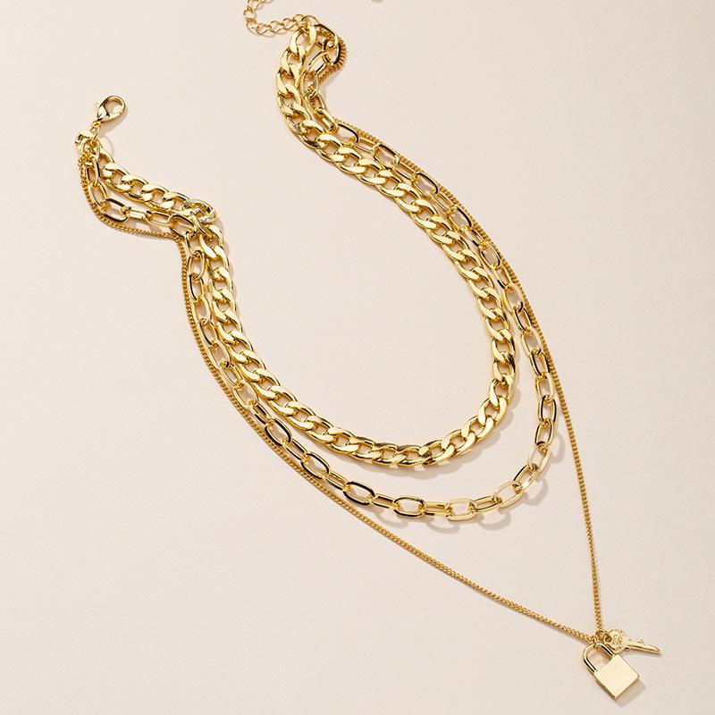 Pendant Necklaces Fashion Key Padlock Cuba Necklace For Women Punk Goth Golden Silver Color Layered Chain Street Style Jewelry 2021
Pendant Necklaces Fashion Key Padlock Cuba Necklace For Women Punk Goth Golden Silver Color Layered Chain Street Style Jewelry 2021