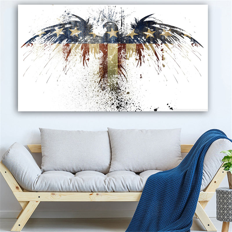 Abstract Eagle Wing Star Modern Animal Painting Wall Art For Living Room Canvas Print Home Decor Poster Prints No Frame