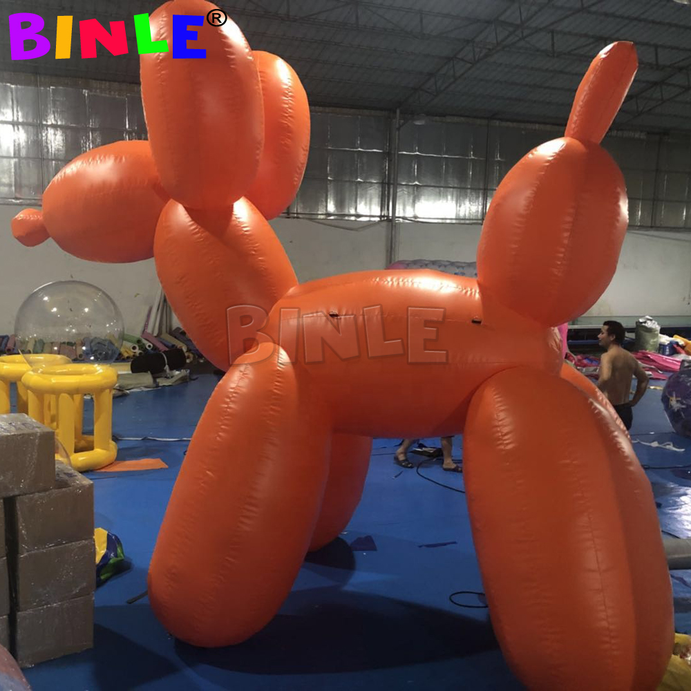 Wonderful Giant Red Orange Inflatable Dog With Blower Animal Cartoon Balloon For Park Decoration