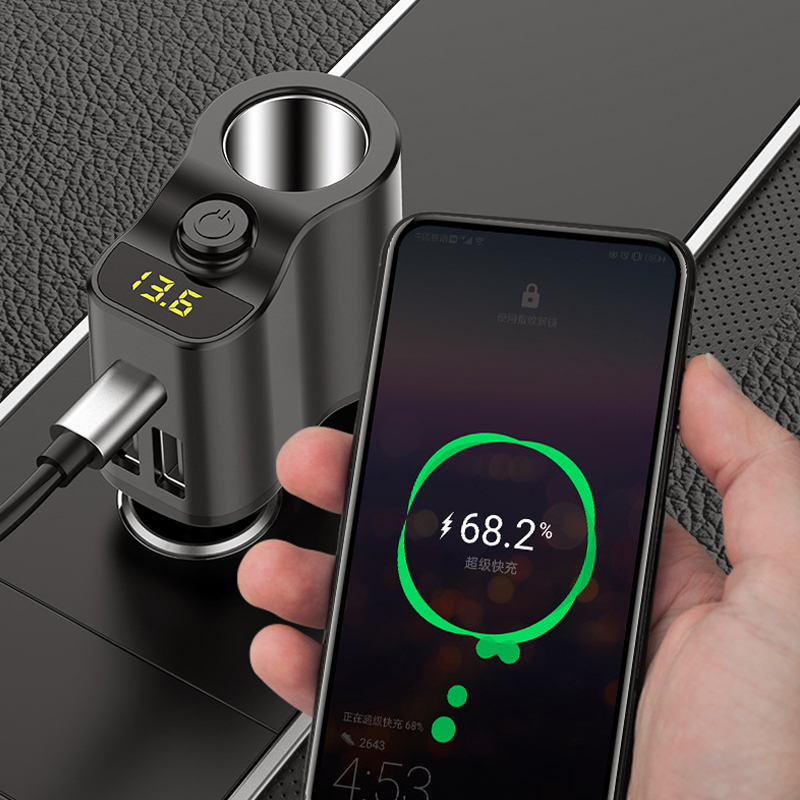 80W Splitter Car Charger Power Adapter Lighter for Phone Gadgets Fast Charging