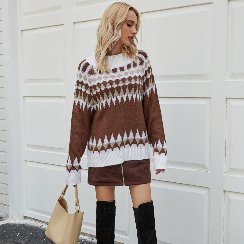 2021 Women Argyle Sweater Casual O-neck Long Sleeve Knitwear Ladies Vintage Puls Size Jumpers Mujer Autumn New 9ljs, Brown
2021 Women Argyle Sweater Casual O-neck Long Sleeve Knitwear Ladies Vintage Puls Size Jumpers Mujer Autumn New 9ljs, Brown