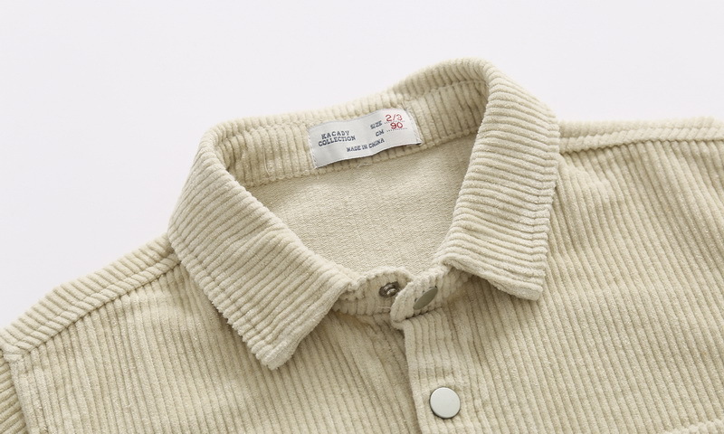 Baby Boys Shirts Long Sleeve School Blouse Corduroy Cardigan Kids White Shirt For Toddler Children Tops Autumn 220314