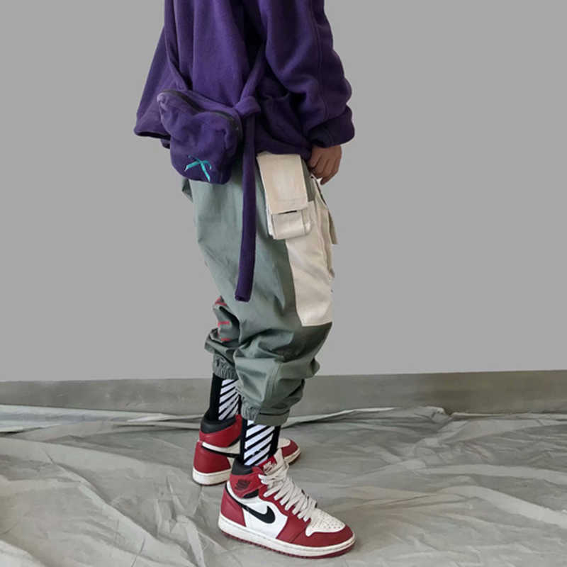 11 BYBB'S DARK Patchwork Pockets Cargo Pants Men Harajuku Hip Hop Sweatpant Male Joggers Track Trousers Streetwear Techwear 210930