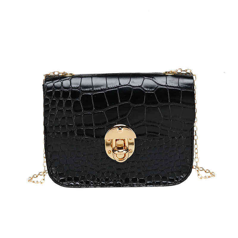 women's French women's crocodile messenger ins MINI SQUARE bag 065