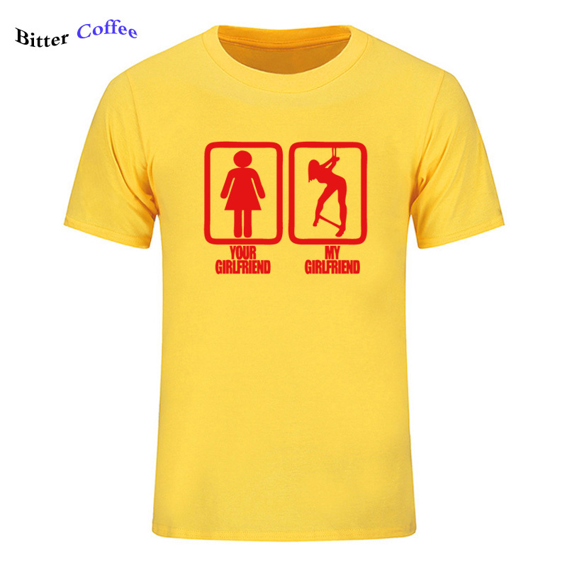 NEW Men's t-shirt Your Girlfriend My Girlfriend Bondage T shirt for Men Short tops Cotton fashion Tee Shirts European Size 210225
