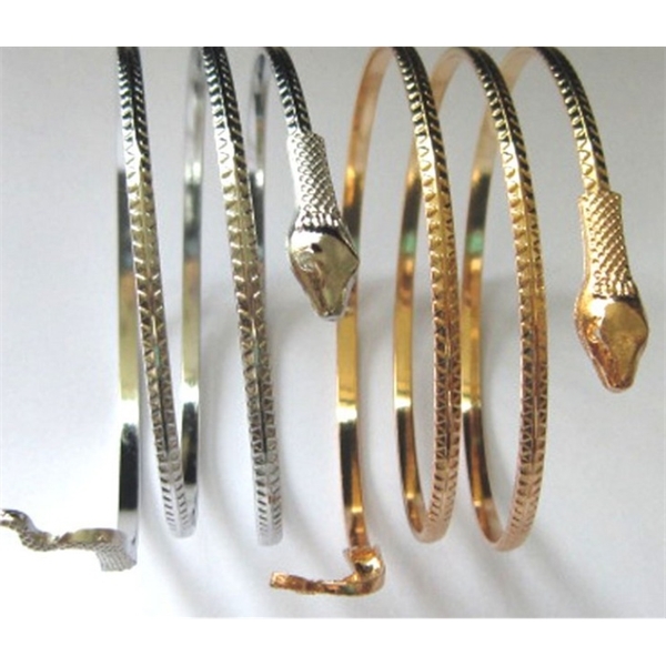 New Arrival Punk Fashion Coiled Snake Spiral Upper Arm Cuff Armlet Armband Bangle Bracelet Men Jewelry For Women Party Barcelets X0706