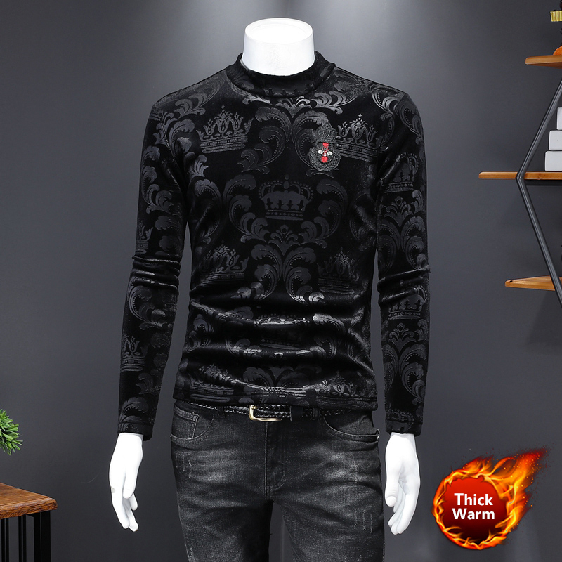 2021 New Thickened Turtleneck Black Poleron Plant Print Veet Casual Sweatshirt Men Clothing A7mt
2021 New Thickened Turtleneck Black Poleron Plant Print Veet Casual Sweatshirt Men Clothing A7mt