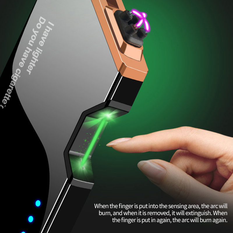 Doube Arc Pasma ighter aser Induced Eectric ighter USB Rechargeabe Windproof Fameess Cigarette ighter for Men Mecheros
Doube Arc Pasma ighter aser Induced Eectric ighter USB Rechargeabe Windproof Fameess Cigarette ighter for Men Mecheros