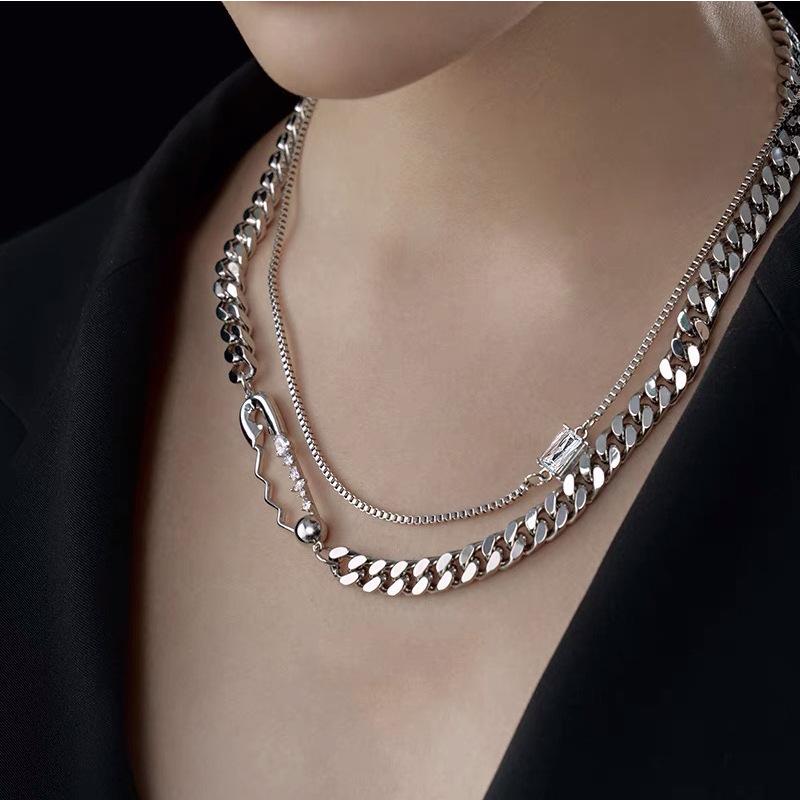 Chokers ALLME Punk Chunky Cuban Chains Necklaces For Women Silver Color Double Layers Paperclip Thin Chain Choker Necklace Jewellery
Chokers ALLME Punk Chunky Cuban Chains Necklaces For Women Silver Color Double Layers Paperclip Thin Chain Choker Necklace Jewellery