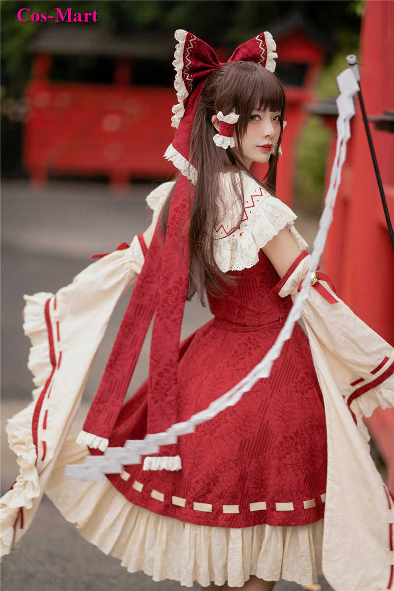 Game Touhou Project Hakurei Reimu Cosplay Costume Fashion Gorgeous Uniforms Female Activity Party Role Play Clothing S-XL Y0913