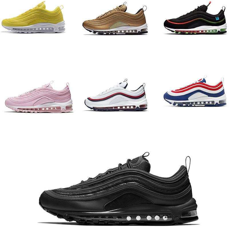 97 men running shoes women sports trainers 97s OG triple black metallic gold silver bullet Metalic white 3M classical Puerto Rico Wolf Grey
97 men running shoes women sports trainers 97s OG triple black metallic gold silver bullet Metalic white 3M classical Puerto Rico Wolf Grey
