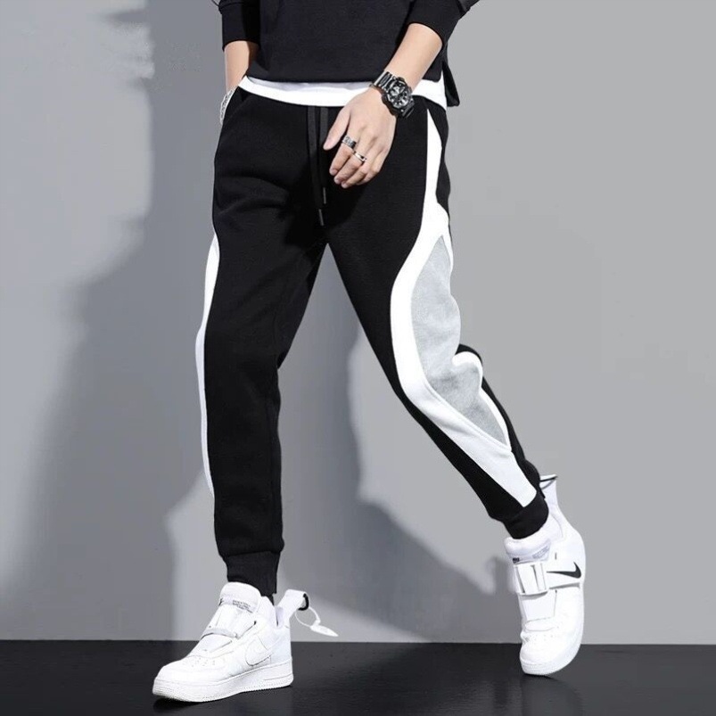 Spring casual pants male student Tie feet sports trousers teenager Men's trousers, Black
Spring casual pants male student Tie feet sports trousers teenager Men's trousers, Black