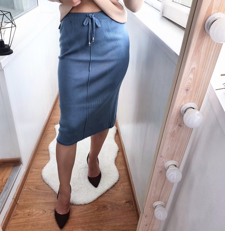 GIGOGOU Autumn Winter Knit Women Skirt Drawstring Midi Skirts Autumn Winter Long Maxi Bodycon Skirt Pencil Sweater Skirt 210306