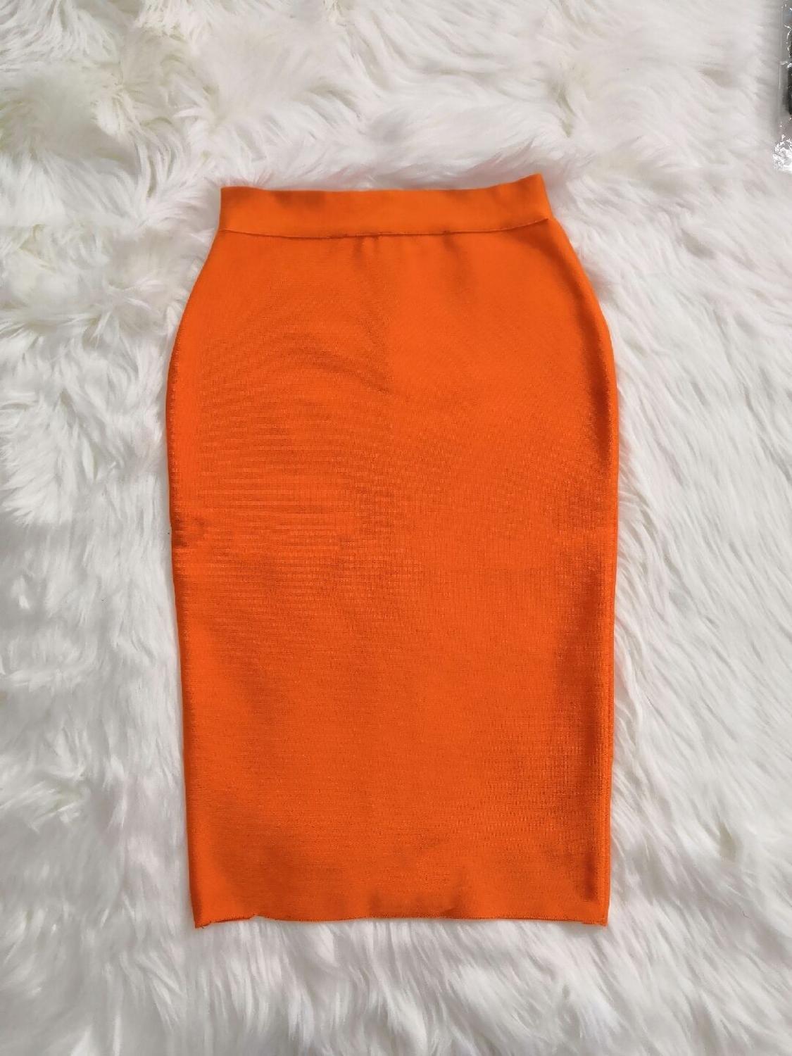 Top Quality Girl Sexy 21 Colors Knee Length Bandage Pencil Women Pary Fashion Formal Skirt 210306