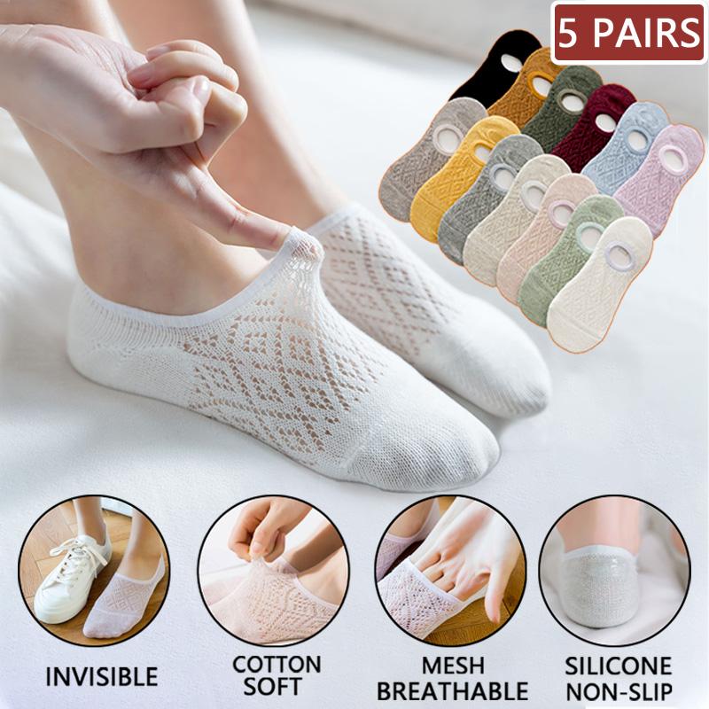 Socks & Hosiery 5 Pairs/Set Women Silicone Non-slip Invisible Summer Solid Color Mesh Ankle Boat Female Cotton Slipper No Show, Black;white
Socks & Hosiery 5 Pairs/Set Women Silicone Non-slip Invisible Summer Solid Color Mesh Ankle Boat Female Cotton Slipper No Show, Black;white