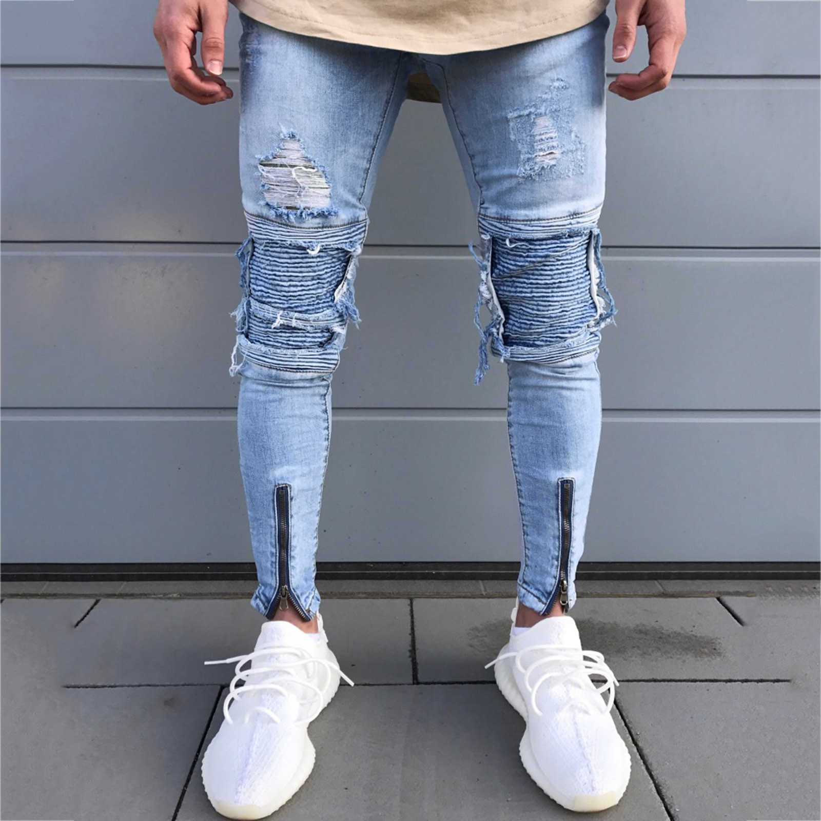 Solid Skinny Denim Pant Male Ripped Pants Jeans Men Pants Casual Cotton Denim Trousers Male Stretch Denim Trousers#g36 X0621, Blue
Solid Skinny Denim Pant Male Ripped Pants Jeans Men Pants Casual Cotton Denim Trousers Male Stretch Denim Trousers#g36 X0621, Blue