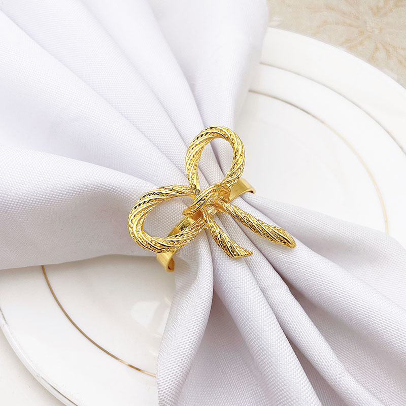 Bow Table Napkin Holder Rings Gold Silver Copper