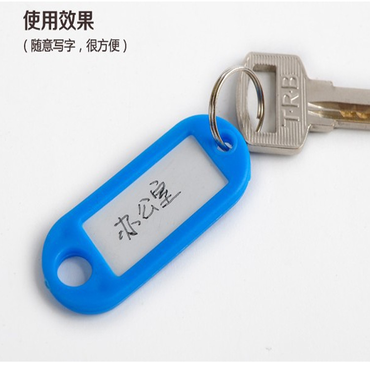 200 pcs Plastic Key Tags Keychain ID Label Luggage KeyTag Split Ring Pet name Card Tag Key Rings Wholesale Price