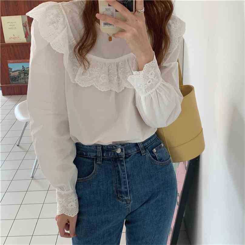 Solid French Retro White Women Chic Shirt Lace Vintage Loose High Quality All Match Casual Top Blouses 210525
Solid French Retro White Women Chic Shirt Lace Vintage Loose High Quality All Match Casual Top Blouses 210525
