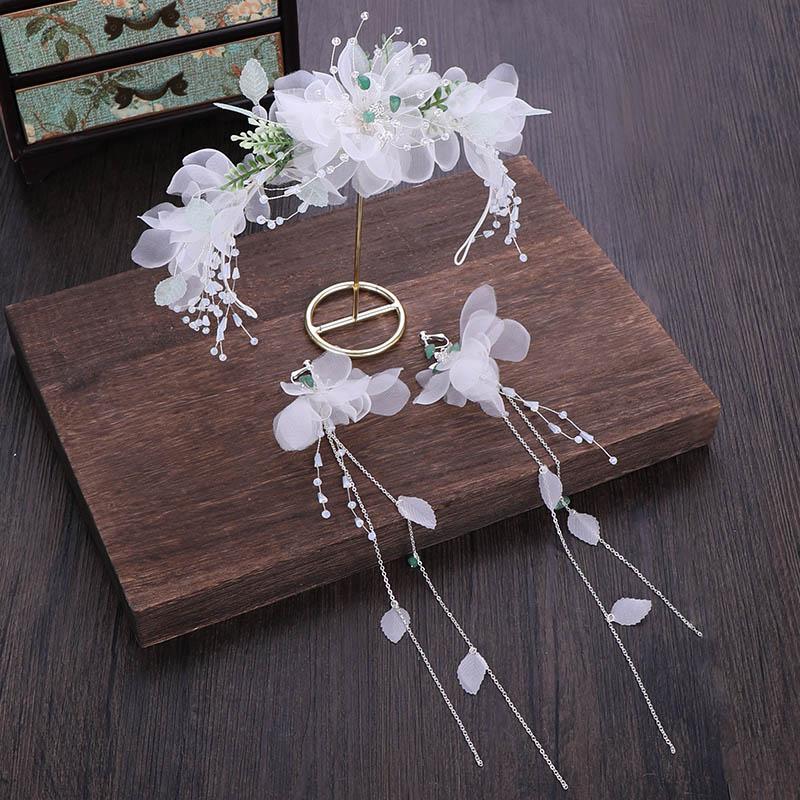 Wedding Jewelry Sets FORSEVEN Korean Sweet Fairy Women Bride Hair Earring Set White Flower Hairband Crystal Bead Tassels Drop, Slivery;golden
Wedding Jewelry Sets FORSEVEN Korean Sweet Fairy Women Bride Hair Earring Set White Flower Hairband Crystal Bead Tassels Drop, Slivery;golden