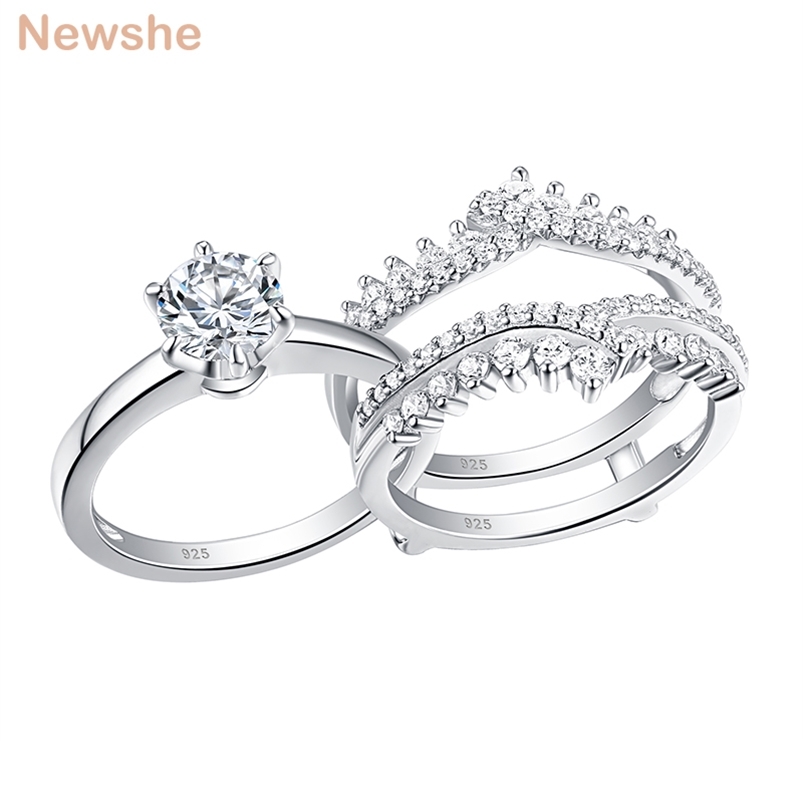 she 2 Pcs 925 Sterling Silver Wedding Rings Set For Women Solitaire Engagement Ring Detachable Guard Band AAAAA Zircon BR0910 210701
she 2 Pcs 925 Sterling Silver Wedding Rings Set For Women Solitaire Engagement Ring Detachable Guard Band AAAAA Zircon BR0910 210701