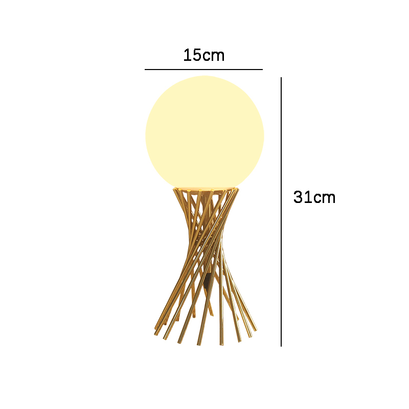 Sleek Metal and Glass Ball LED Lamp Perfect Bedside Accent for Stylish Living Spaces