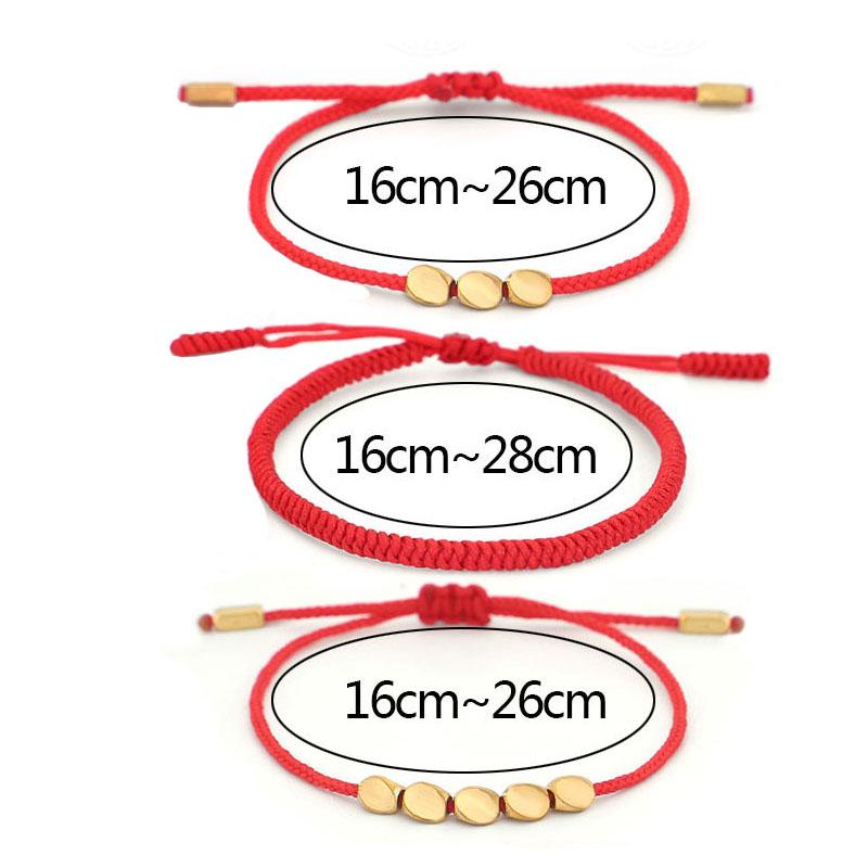 Charm Bracelets Handmade Tibetan Copper Bead Bracelet For Women Adjustable Rope Chain Men Red String Braided Boho Vintage Jewelry Gift