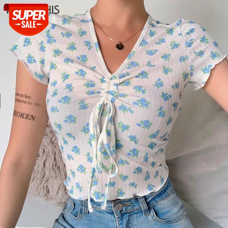 WannaThis V-Neck Lace up Floral Print Crop Top Short Sleeve Sexy Front Bandage Slim Elastic Summer Vacation Cropped Shirts Women #Bg83, White
WannaThis V-Neck Lace up Floral Print Crop Top Short Sleeve Sexy Front Bandage Slim Elastic Summer Vacation Cropped Shirts Women #Bg83, White