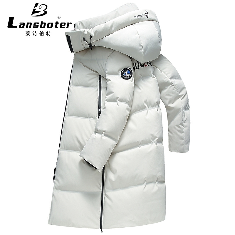 Simple European winter new hooded men's long thickened youth trend outdoor white duck down jacket, Black
Simple European winter new hooded men's long thickened youth trend outdoor white duck down jacket, Black