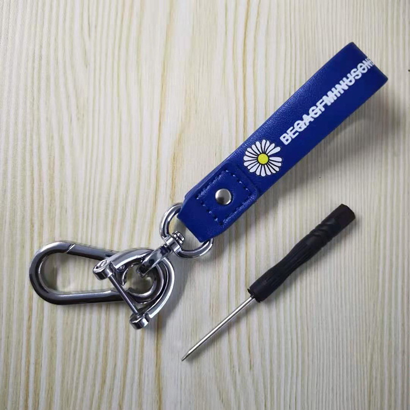 Creative Boutique Car KeyRings Personalized Color Printing Real Super Fiber Leather Waist Hanging Car Accessories