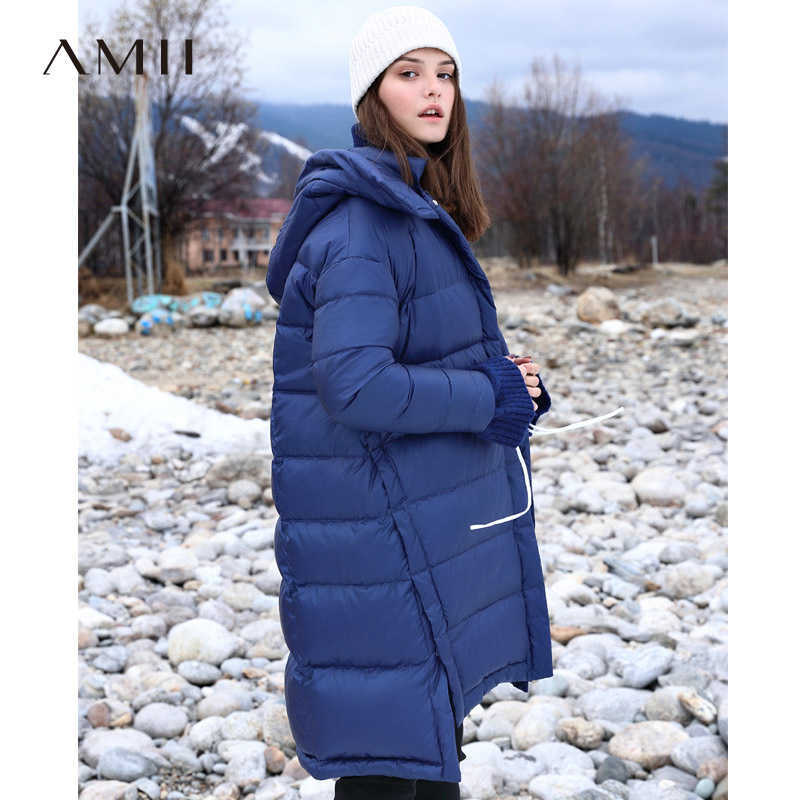 Printed Down Jacket Winter Casual Thick Asymmetrical Pockets Side Slit Hooded Coat Parkas 11890004 210527