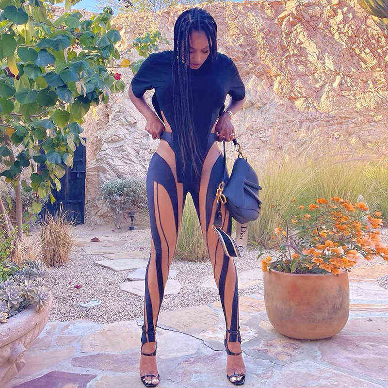 Simenual Patchwork High Waist Printing Leggings Skinny Fitness Baddie Outfits Streetwear Sporty Casual Leggins Fashion Slim 211204
