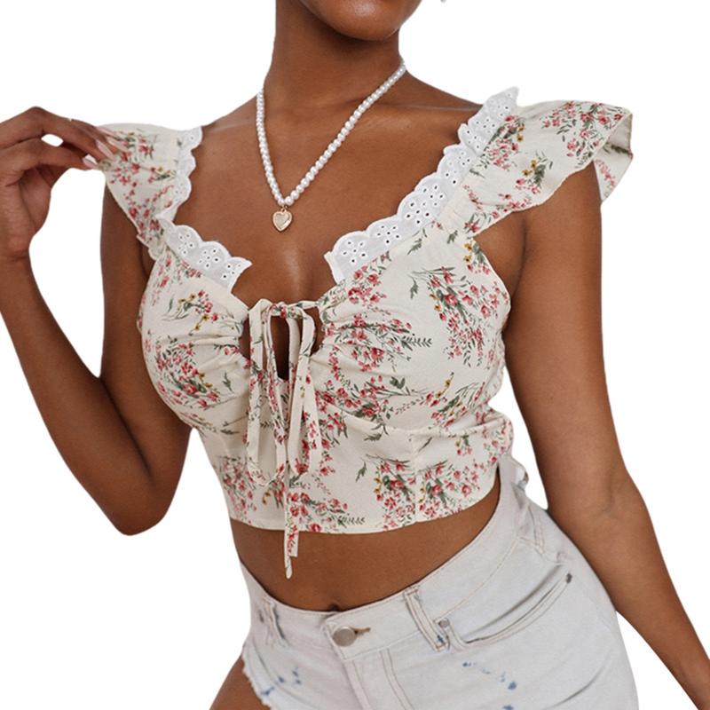 Women's Tanks & Camis 2021 Summer Ladies's Drawstring Tank Tops, Sexy Sleeveless Floral Print Slim Fit Ruffle Crop Tops, White
Women's Tanks & Camis 2021 Summer Ladies's Drawstring Tank Tops, Sexy Sleeveless Floral Print Slim Fit Ruffle Crop Tops, White