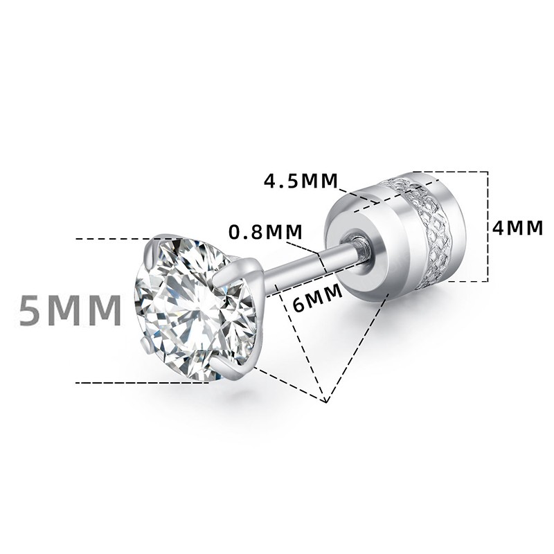 Zircon Cartilage Stud Earrings Tragus Helix Bar Daith Earing Ear Piercing Korean Earring for Women Girl Body Jewelry