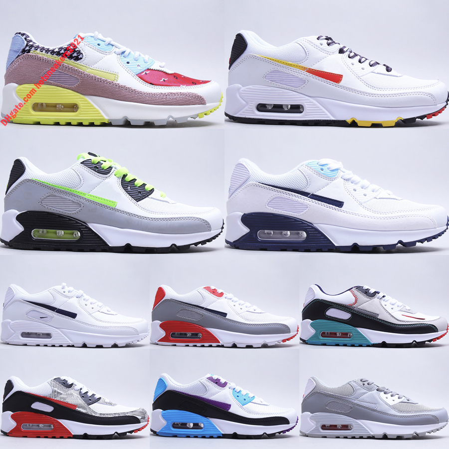 90S Running shoes trainers Womens Backwards Cap Patchwork White Racer Blue Light Smoke Grey Red USA 90 Infrared Reflective mens Designer Sports Sneakers
90S Running shoes trainers Womens Backwards Cap Patchwork White Racer Blue Light Smoke Grey Red USA 90 Infrared Reflective mens Designer Sports Sneakers