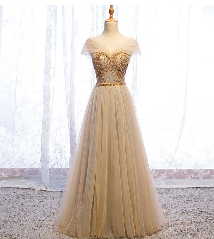 2021 New Elegant Off the Shoulder Champagen Long Evening Es Beads Prom Party Gowns Vestido Da Dama De Honra 495t, Champagne
2021 New Elegant Off the Shoulder Champagen Long Evening Es Beads Prom Party Gowns Vestido Da Dama De Honra 495t, Champagne