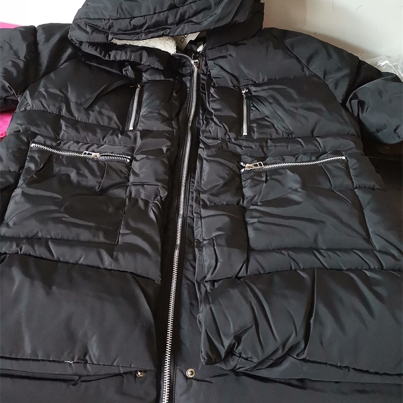 Shipp within 12hours Winter Cotton Coat Women Plus Size M-5XL Zipper Big Pocket Armygreen Outwear Jacket Hooded Thick Warm Parka T200114