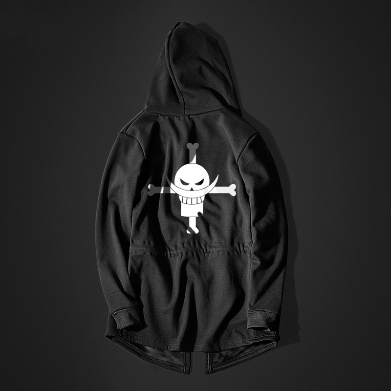 Anime Hoodie One Piece Japan Harajuku Men Black Hoodies Hip Hop Cotton Sweatshirt Streetwear Men Student Windbreaker Clothes 201113